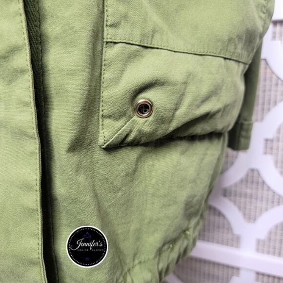 Forever 21 Women's Oversized Army Green Hooded Utility Jacket Size S - Picture 6 of 14